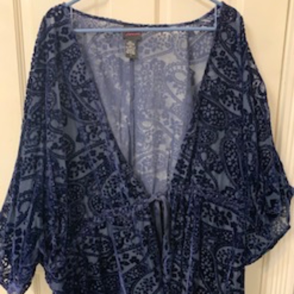 Torrid Navy drawstring Kimono